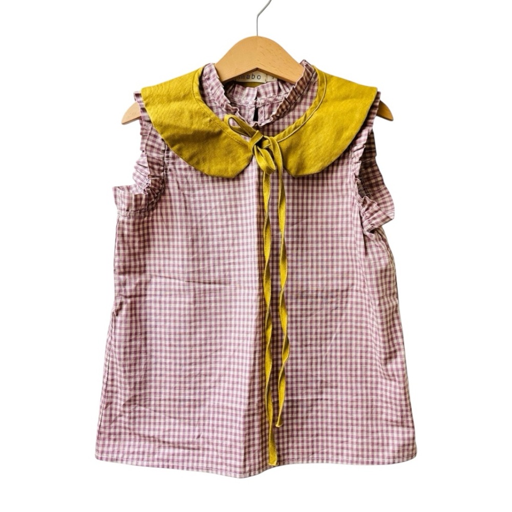 mabo
tie-on collar in organic cotton - ochre